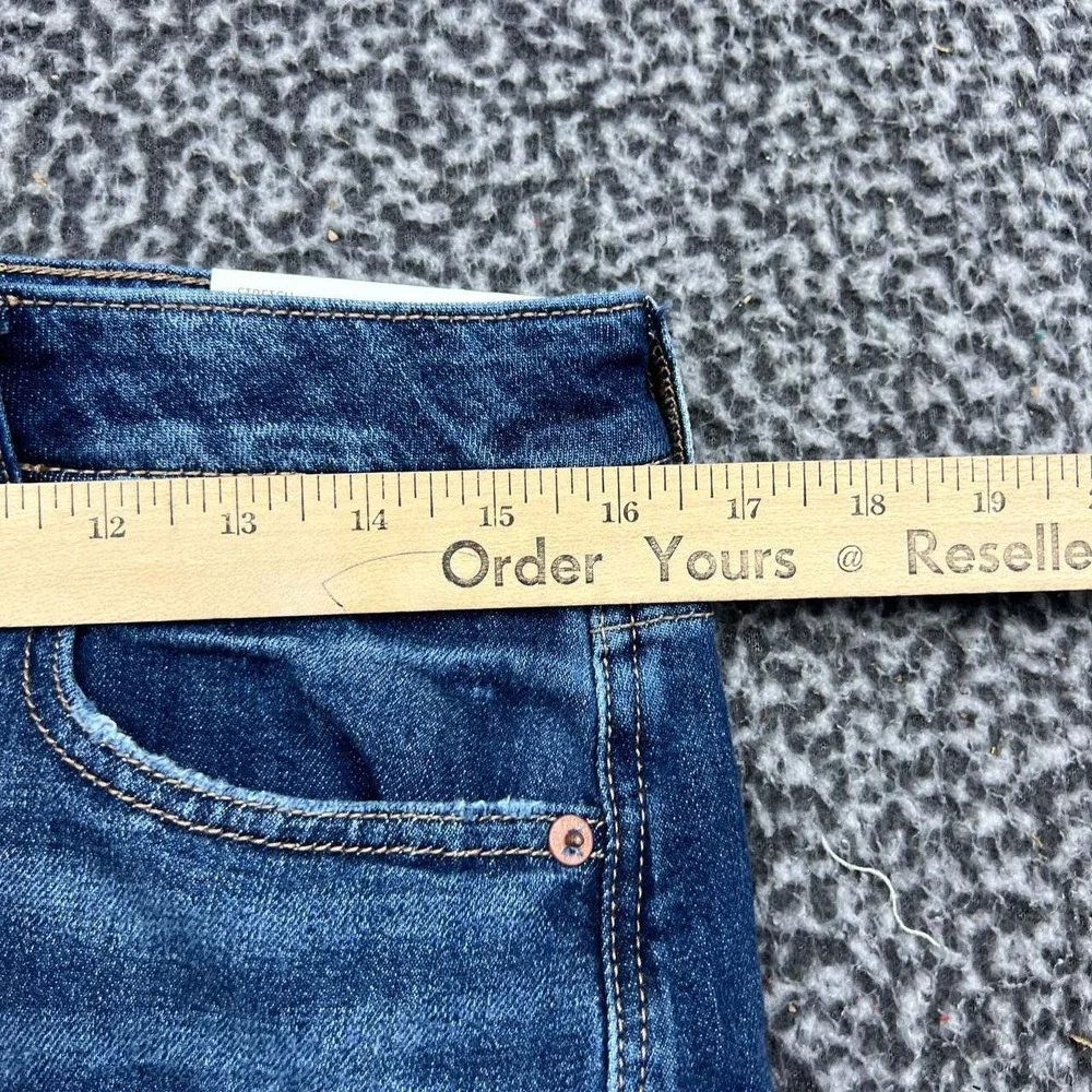 American Eagle Baggy Jeans Women 6 Long Blue Low Rise Stretch Wide Leg 33x31 New